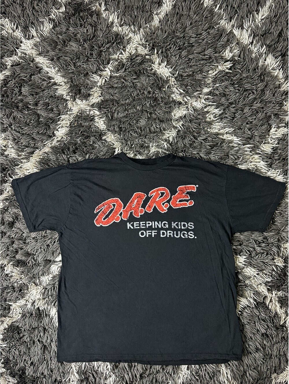 DARE Keeping Kids Off Drugs Graphic Tee Shirt Mens XL Black Cotton Promo